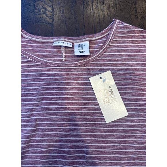 NWT max studios Mauve striped blouse xs women -b11 - Picture 1 of 3